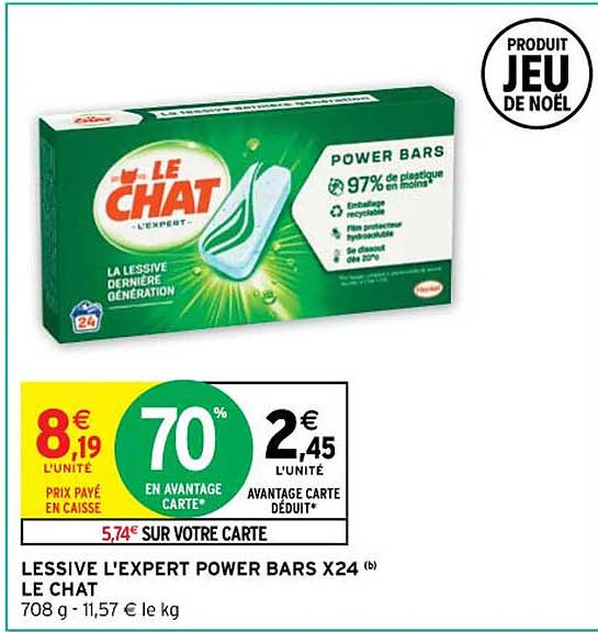 lessive l'expert power bars x24 le chat