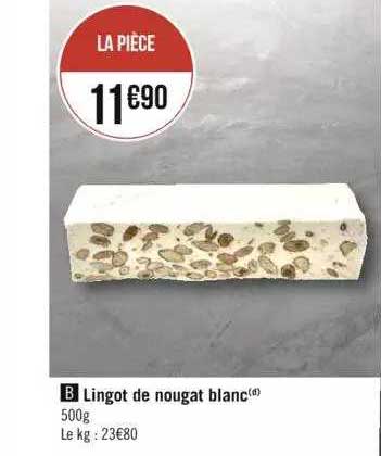 lingot de nougat blanc