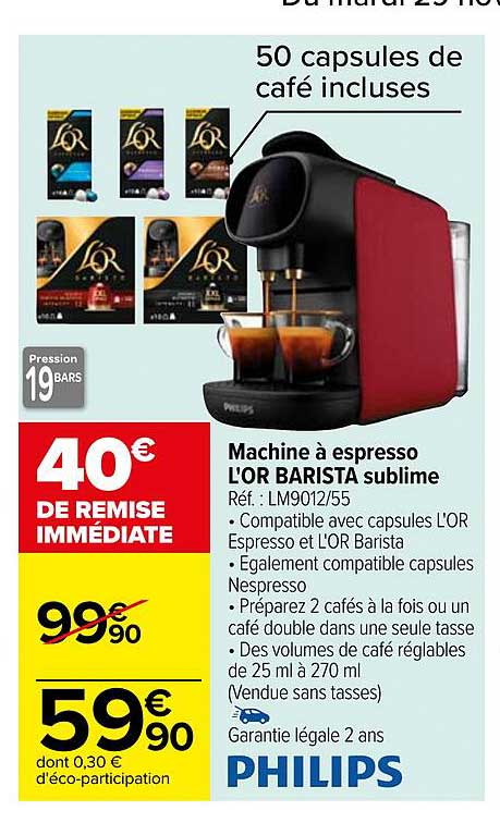 machine à espresso l'or barista sublime philips