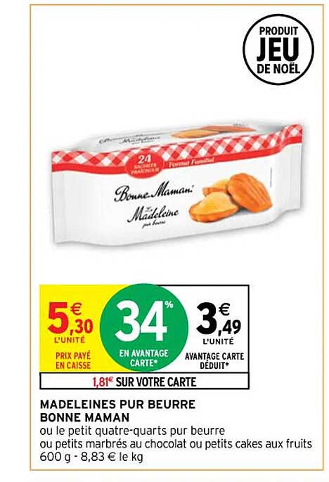 madeleines pur beurre bonne maman
