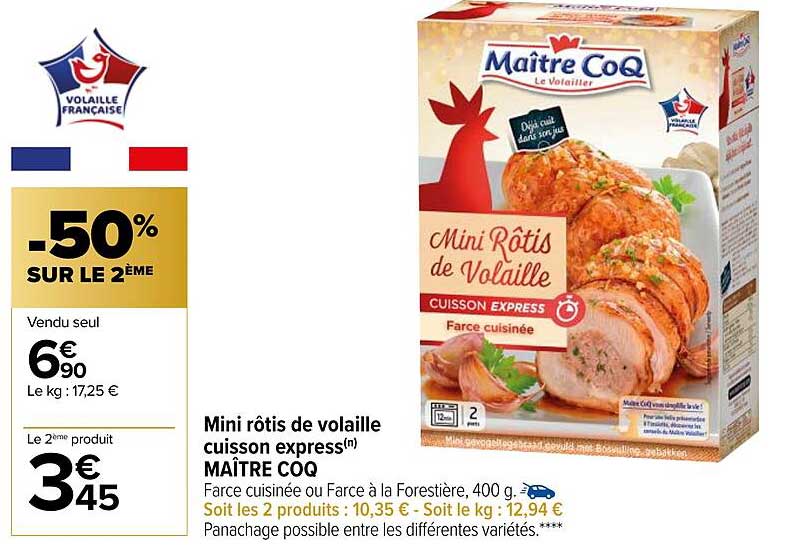 mini rôtis de volaille cuisson express maître coq