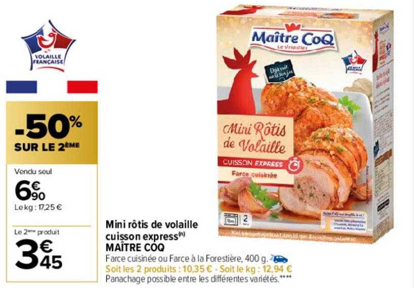 mini rôtis de volaille cuisson express maître coq
