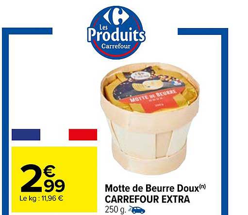 motte de beurre doux carrefour extra