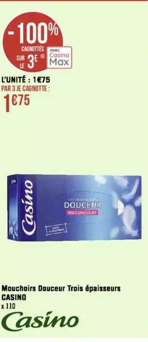 mouchoirs douceur trois épaisseurs casino