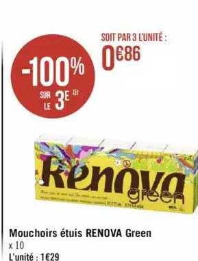 Mouchoirs étuis Renova Green