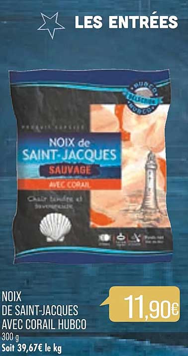 noix de saint-jacques avec corail hubco