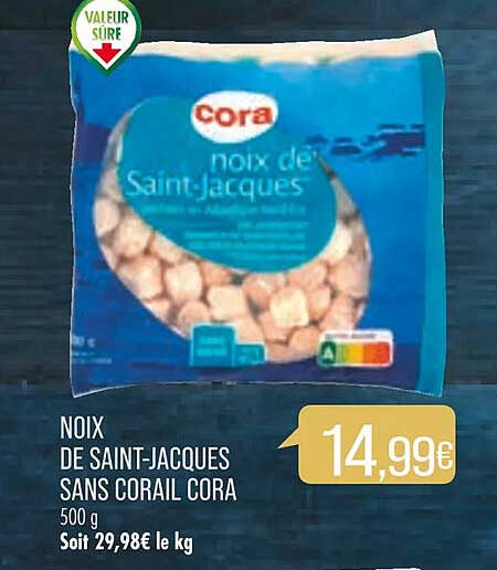 noix de saint-jacques sans corail cora