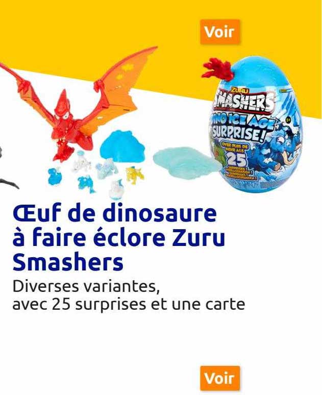 œuf de dinosaure à faire éclore zuru smashers