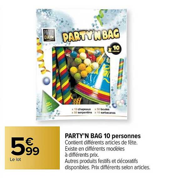 party'n bag 10 personnes