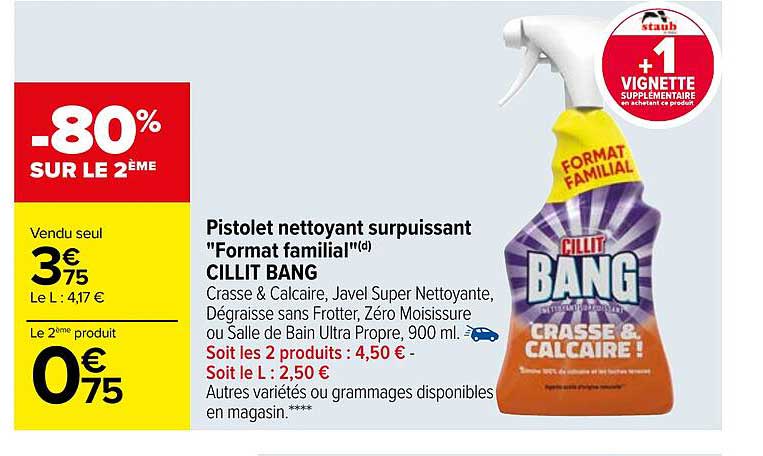 pistolet nettoyant surpuissant "format familial" cillit bang