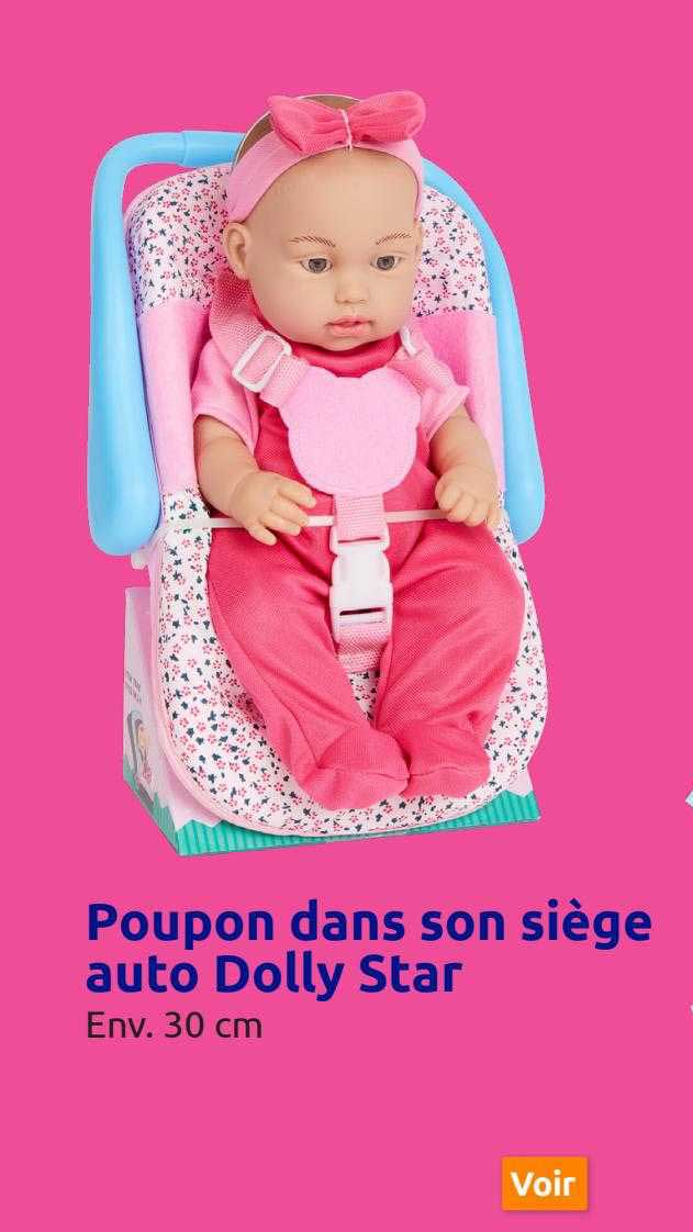 poupon dans son siège auto dolly star