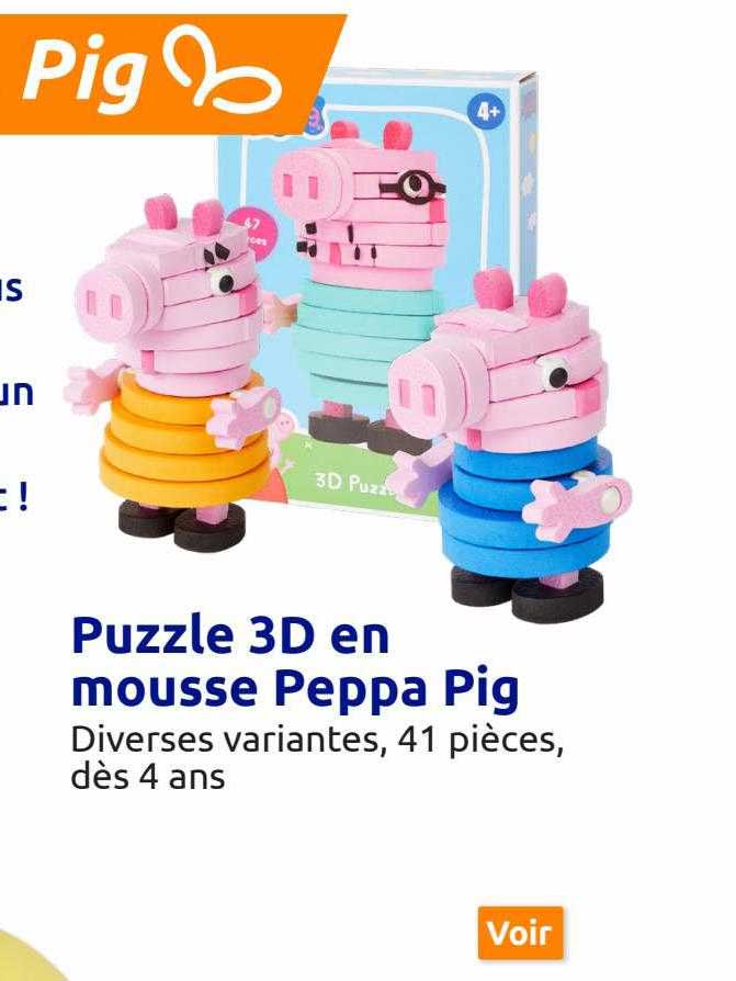 puzzle 3d en mousse peppa pig