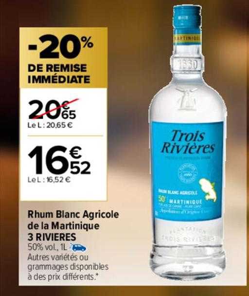 rhum blanc agricole de la martinique 3 rivières