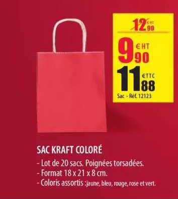 sac kraft coloré