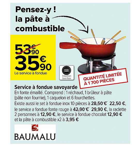 service à fondue savoyarde baumalu