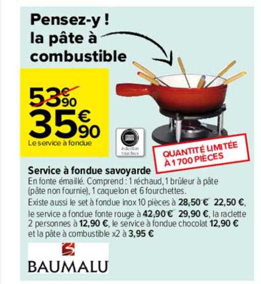 Service à Fondue Savoyarde Baumalu