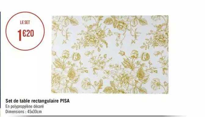 set de table rectangulaire pisa