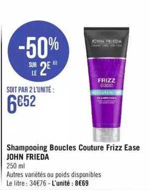 shampooing boucles couture frizz ease john frieda
