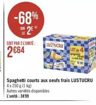 spaghetti courts aux oeufs frais lustucru