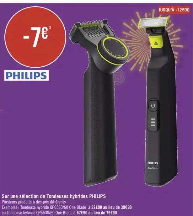 sur une sélection de tondeuses hybrides philips