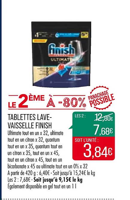 tablettes lave-vaisselle finish