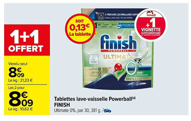 tablettes lave-vaisselle powerball finish