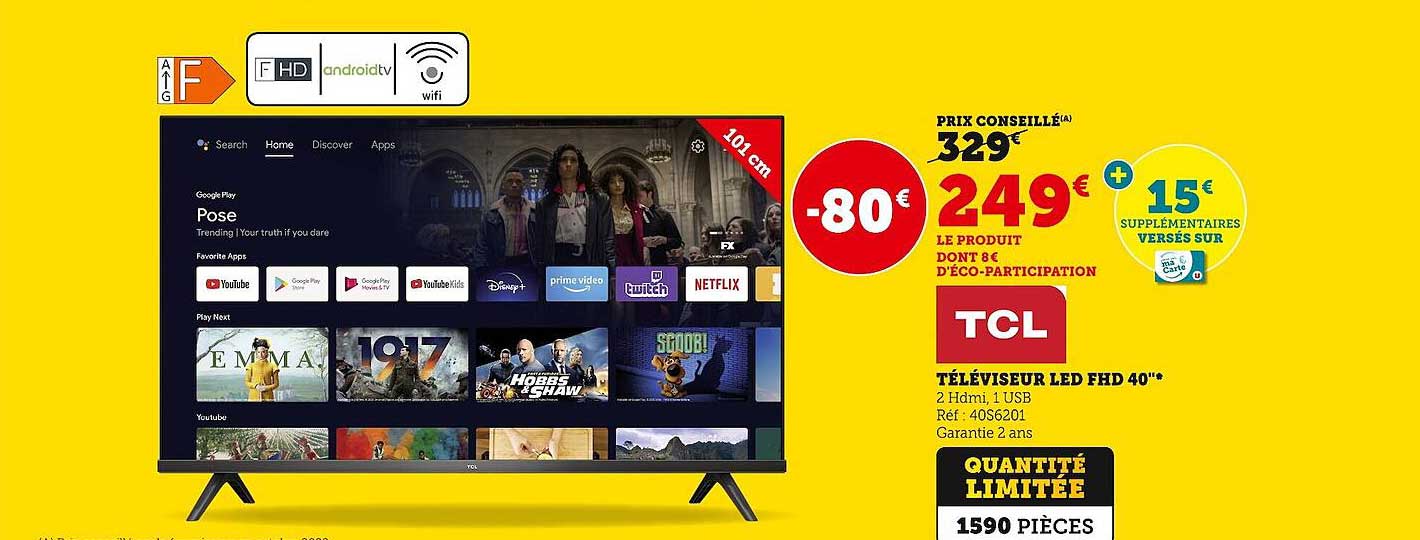tcl téléviseur led fhd 40"