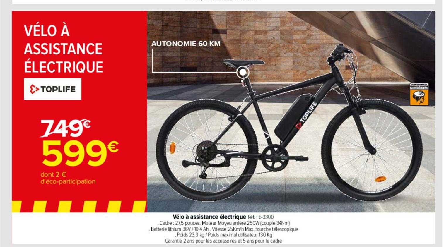 vélo à assistance électrique toplife