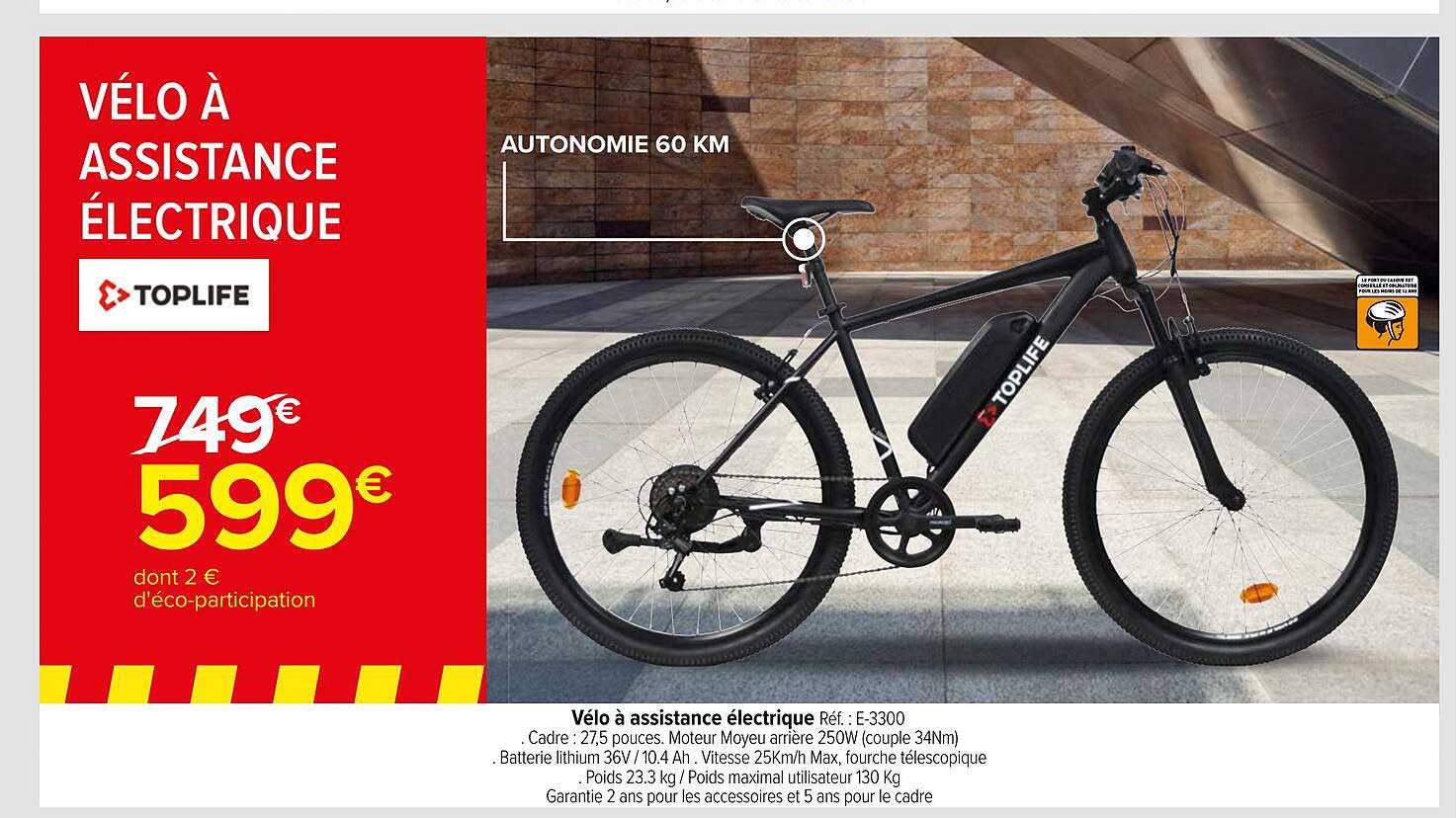 vélo à assistance électrique toplife