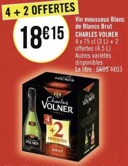 vin mousseux blanc de blancs brut charles volner