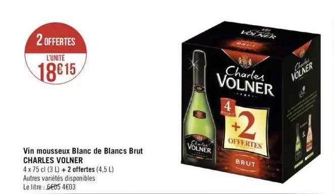 vin mousseux blanc de blancs brut charles volner