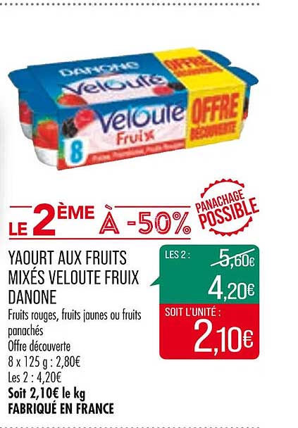 Yaourt Aux Fruits Mixés Velouté Fruix Danone