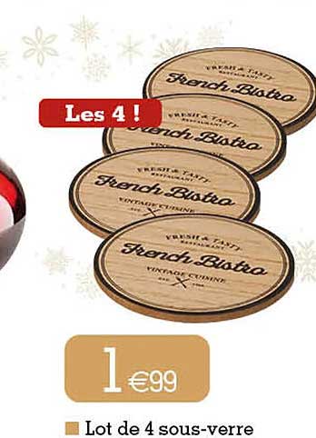 lot de 4 sous-verre