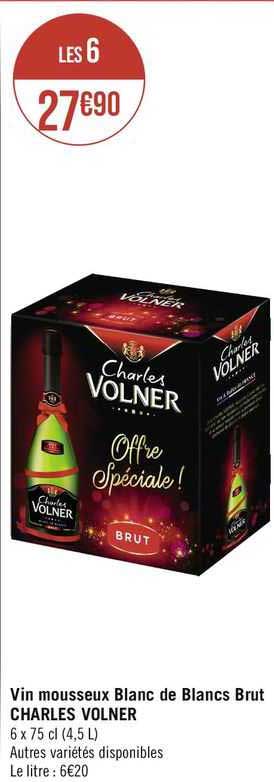 vin mousseux blanc de blancs brut charles volner