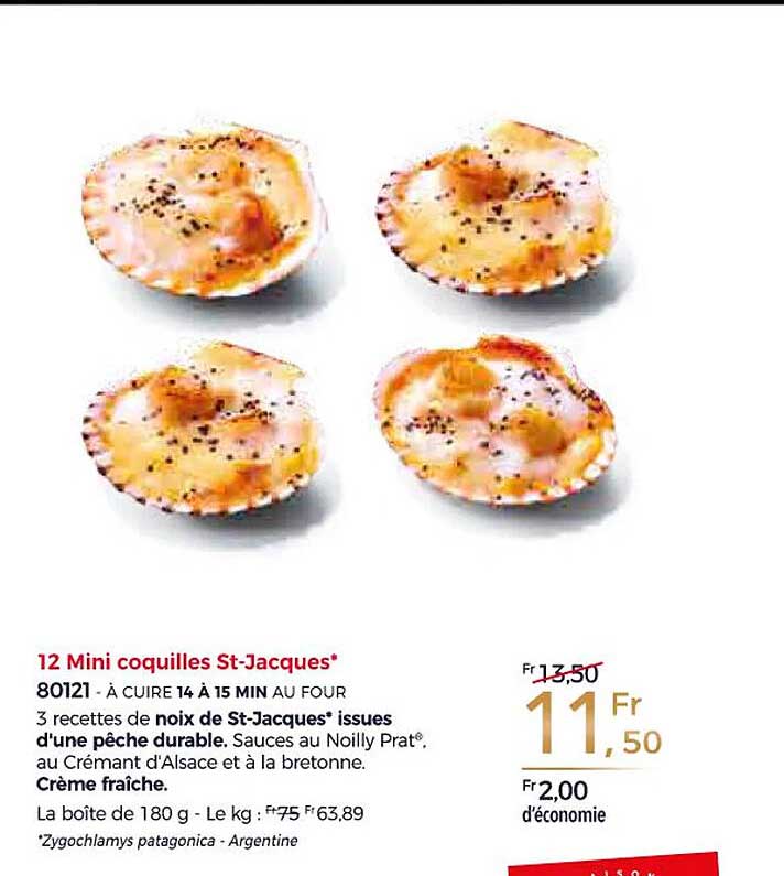 12 mini coquilles st-jacques