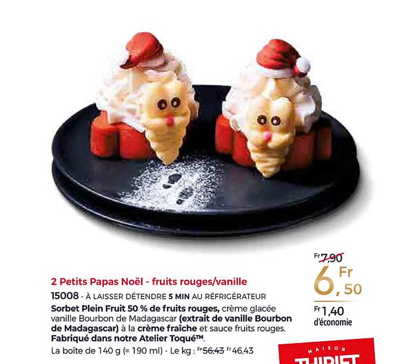 2 petits papas noël - fruits rouges/vanille