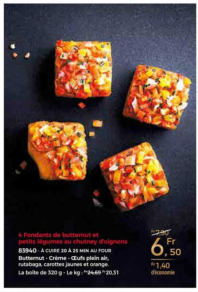 4 Fondants De Butternut Et Petits Légumes Au Chutney D'oignons