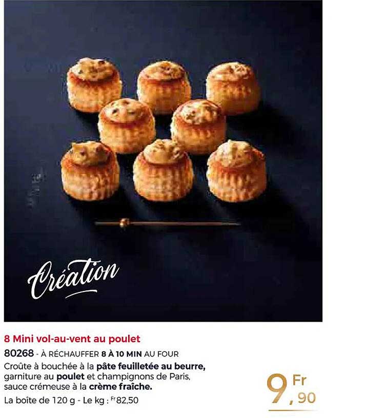 8 mini vol-au-vent au poulet
