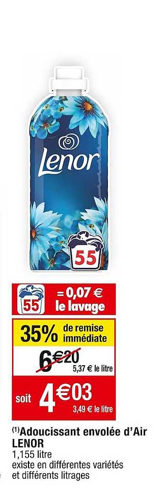 adoucissant envolée d'air lenor