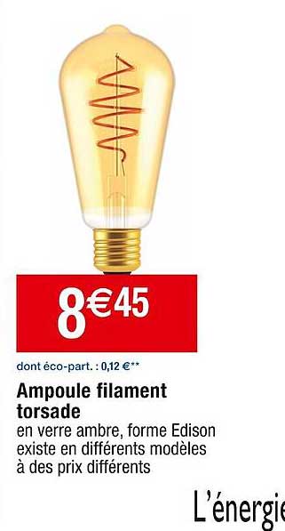 ampoule filament torsade
