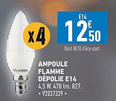 ampoule flamme déplie e14