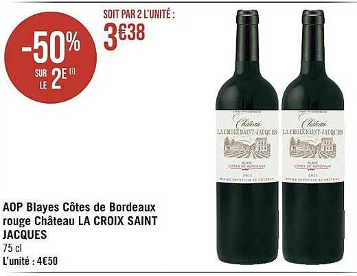 aop blayes côtes de bordeaux rouge château la croix saint jacques