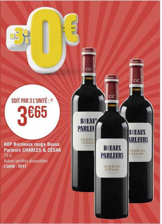 aop bordeaux rouge beaux parleurs charles & césar