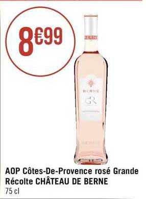 aop côtes-de-provence rosé grande récolte château de berne