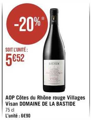 aop côtes du rhône rouge villages visan domaine de la bastide