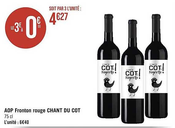 aop fronton rouge chant du cot