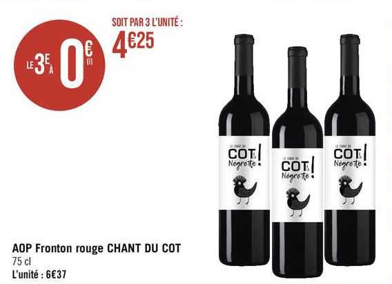 aop fronton rouge chant du cot