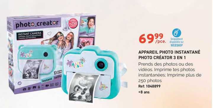 appareil photo instantane photo creator 3 en 1
