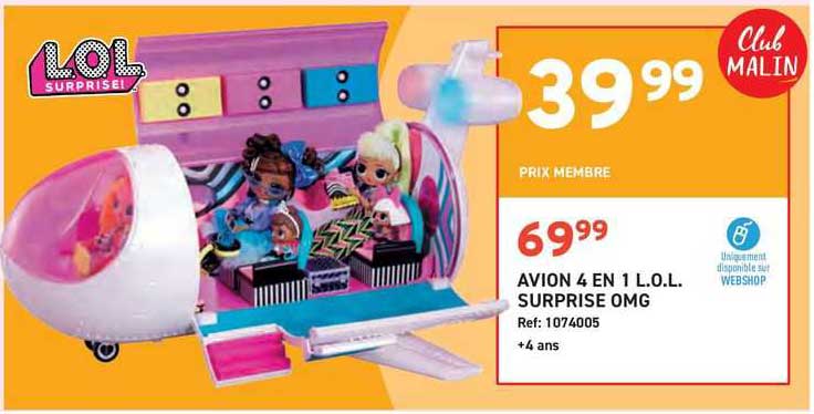 avion 4 en 1 l.o.l. surprise omg