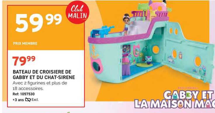 bateau de croisiere de gabby et du chat-sirene